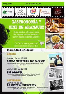 Gastronomía y Cine en Aranjuez. Ciclo Alfred Hitchock 3 @ Calle de la Reina (zona peatonal)